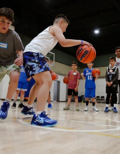 to boys playing basketball